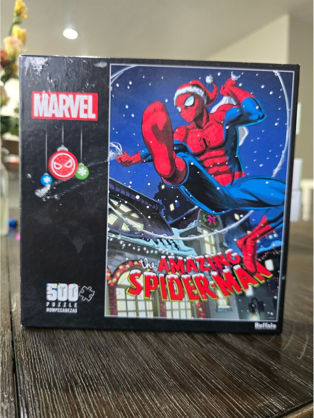 Buffalo Games Marvel Spider-Man Christmas 500 Piece Jigsaw Puzzle Complete